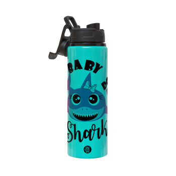Baby Shark (girl), Metallic water bottle with safety lid, 850ml aluminum