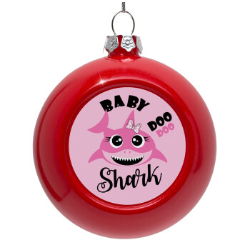 Baby Shark (girl), Red Christmas tree ornament bauble 8cm