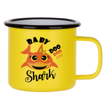 Baby Shark (girl), Κούπα Μεταλλική εμαγιέ ΜΑΤ Κίτρινη 360ml