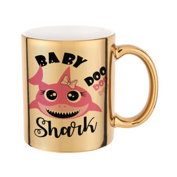 Baby Shark (girl), Mug ceramic, gold mirror, 330ml
