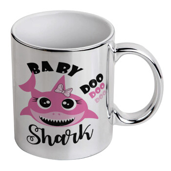 Baby Shark (girl), Κούπα κεραμική, ασημένια καθρέπτης, 330ml
