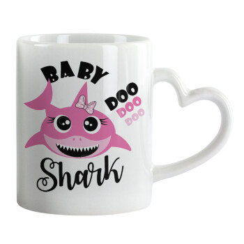 Baby Shark (girl), Mug heart handle, ceramic, 330ml