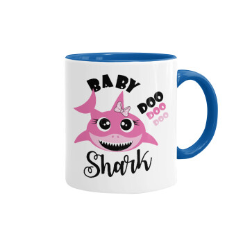 Baby Shark (girl), Mug colored blue, ceramic, 330ml