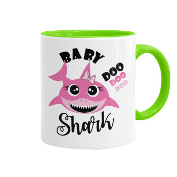Baby Shark (girl), Mug colored light green, ceramic, 330ml