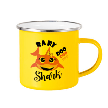 Baby Shark (girl), Κούπα Μεταλλική εμαγιέ Κίτρινη 360ml