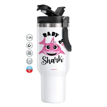 Baby Shark (girl), Mega Stainless steel Tumbler with lid, double wall 1,2L