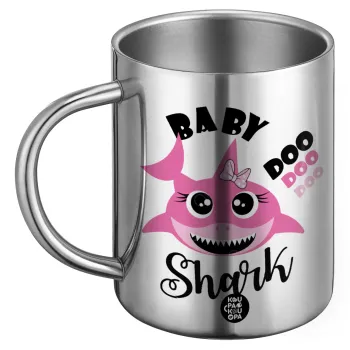Baby Shark (girl), Ανοξείδωτη Μεταλλική Κούπα 450ml - Διπλού Τοιχώματος