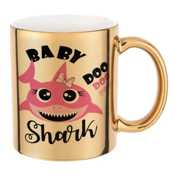 Baby Shark (girl), Mug ceramic, gold mirror, 330ml