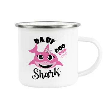 Baby Shark (girl), Metallic enamel cup white 360ml