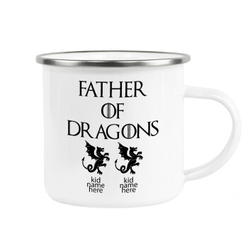 GOT, Father of Dragons  (με ονόματα παιδικά), Metallic enamel cup white 360ml