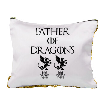GOT, Father of Dragons  (με ονόματα παιδικά), Τσαντάκι νεσεσέρ με πούλιες (Sequin) Χρυσό