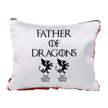 GOT, Father of Dragons  (με ονόματα παιδικά), Τσαντάκι νεσεσέρ με πούλιες (Sequin) Κόκκινο