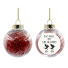 Transparent Christmas tree ball ornament with red filling 8cm