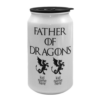 GOT, Father of Dragons  (με ονόματα παιδικά), Κούπα ταξιδιού μεταλλική με καπάκι (tin-can) 500ml