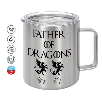 GOT, Father of Dragons  (με ονόματα παιδικά), Mug Stainless steel double wall 300ml