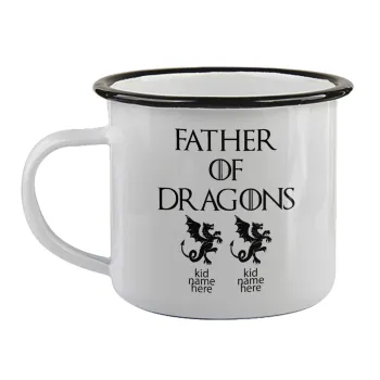GOT, Father of Dragons  (με ονόματα παιδικά), Κούπα εμαγιέ με μαύρο χείλος 360ml