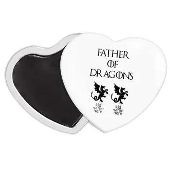 GOT, Father of Dragons  (με ονόματα παιδικά), Μαγνητάκι καρδιά (57x52mm)