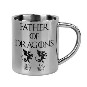 GOT, Father of Dragons  (με ονόματα παιδικά), Mug Stainless steel double wall 300ml