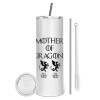 Tumbler stainless steel 600ml, with metal straw & cleaning brush