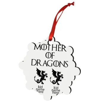 GOT, Mother of Dragons  (με ονόματα παιδικά), Christmas ornament snowflake wooden 7.5cm