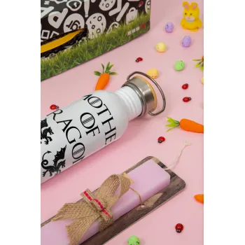 GOT, Mother of Dragons  (με ονόματα παιδικά), Πασχαλινή Λαμπάδα με παγούρι μεταλλικό (620ml, stainless steel) & κερί αρωματικό πλακέ (30cm) (ΡΟΖ)