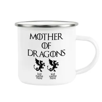 GOT, Mother of Dragons  (με ονόματα παιδικά), Metallic enamel cup white 360ml