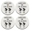 SET of 4 round wooden coasters (9cm)