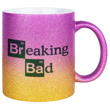 Breaking Bad, Κούπα Χρυσή/Ροζ Glitter, κεραμική, 330ml