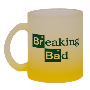 Breaking Bad, Κούπα γυάλινη δίχρωμη με βάση το κίτρινο ματ, 330ml