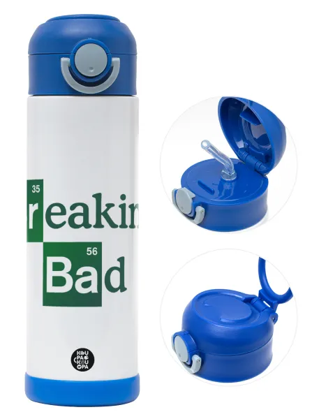 Breaking Bad — Children's hot water bottle, stainless steel, with safety straw, BLUE (500ml)