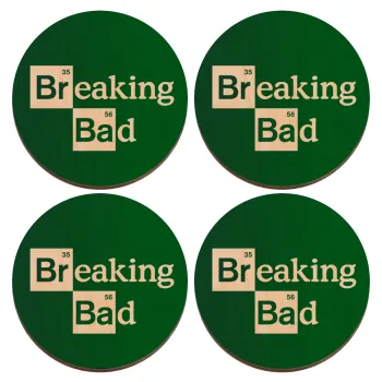 Breaking Bad, ΣΕΤ x4 Σουβέρ ξύλινα στρογγυλά plywood (9cm)