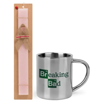 Breaking Bad, Easter Set, metallic thermal cup (300ml) & aromatic flat Easter candle (30cm) (PINK)