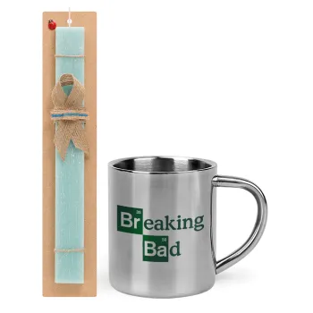 Breaking Bad, Easter Set, metallic thermal cup (300ml) & aromatic flat Easter candle (30cm) (TURQUOISE)