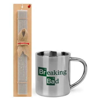 Breaking Bad, Πασχαλινή Λαμπάδα με μεταλλική κούπα θερμό (300ml) & κερί αρωματικό πλακέ (30cm) (ΓΚΡΙ)