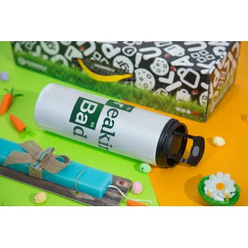 Breaking Bad, Easter candle,Travel Tumbler 2 Lids, with metal straw & cleaning brush & aromatic flat candle (30cm) (BLUE)