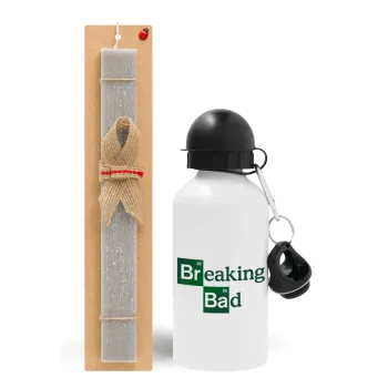 Breaking Bad, Πασχαλινή Λαμπάδα με παγούρι μεταλλικό  αλουμινίου (500ml) & κερί αρωματικό πλακέ (30cm) (ΓΚΡΙ)