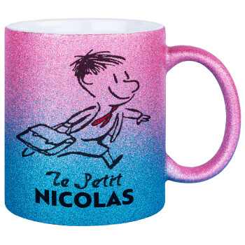 Le Petit Nicolas, Κούπα Χρυσή/Μπλε Glitter, κεραμική, 330ml