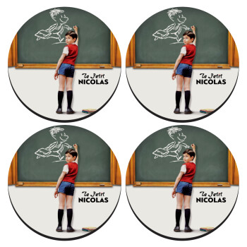 Le Petit Nicolas, ΣΕΤ 4 Σουβέρ ξύλινα στρογγυλά (9cm)
