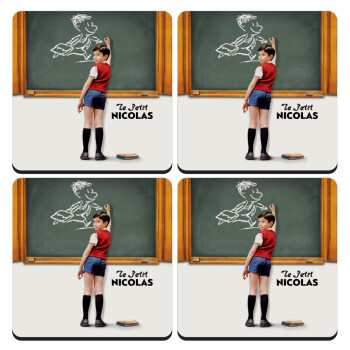 Le Petit Nicolas, ΣΕΤ 4 Σουβέρ ξύλινα τετράγωνα (9cm)