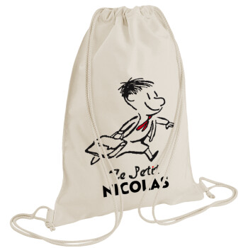 Le Petit Nicolas, Τσάντα πλάτης πουγκί GYMBAG natural (28x40cm)