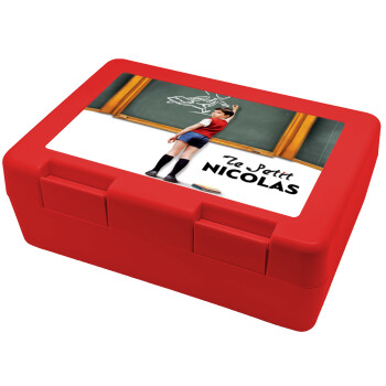 Le Petit Nicolas, Παιδικό δοχείο κολατσιού ΚΟΚΚΙΝΟ 185x128x65mm (BPA free πλαστικό)