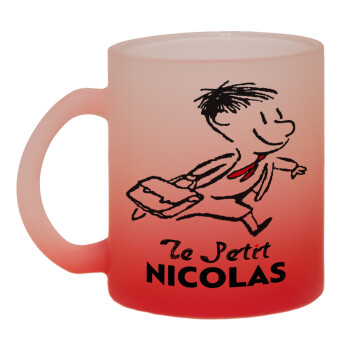 Le Petit Nicolas, Κούπα γυάλινη δίχρωμη με βάση το κόκκινο ματ, 330ml