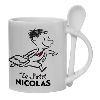 Le Petit Nicolas, Ceramic coffee mug with Spoon, 330ml (1pcs)
