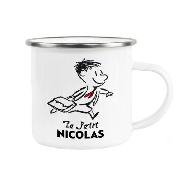 Le Petit Nicolas, Metallic enamel cup white 360ml
