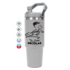 ΓΚΡΙ χρώματος Θερμός Ανοξείδωτο 890ml (30oz) με χερούλι