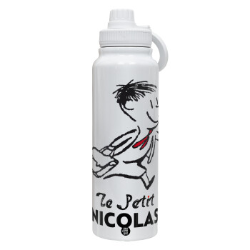 Le Petit Nicolas, 1L Stainless Steel Thermal Bottle with Phone Holder & Double Wall Insulation