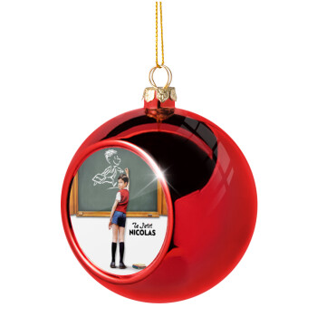 Le Petit Nicolas, Χριστουγεννιάτικη μπάλα δένδρου Κόκκινη 8cm