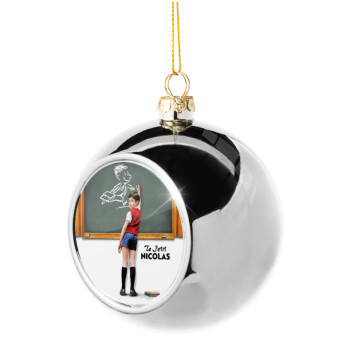 Le Petit Nicolas, Silver 8cm Christmas tree ball ornament