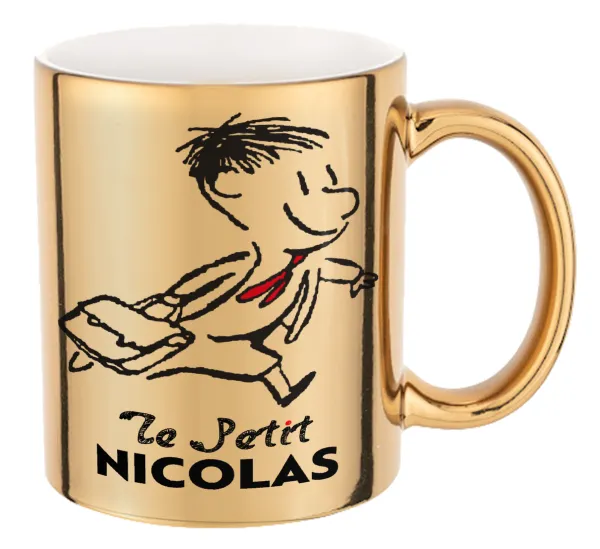 Le Petit Nicolas — Mug ceramic, gold mirror, 330ml