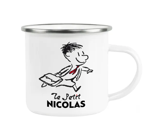 Le Petit Nicolas — Metallic enamel cup white 360ml